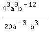 +%284%5E3a%5E9b%5E%28-12%29%29%2F%2820a%5E%28-3%29b%5E3%29