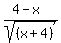 +%284+-x%29%2Fsqrt%28%28x%2B4%29%29%29%2F%28x%2B4%29+