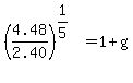 +%284.48%2F2.40%29%5E%281%2F5%29+=+1%2Bg+