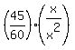 +%2845%2F60%29%28x%2Fx%5E2%29+