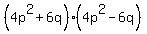 +%284p%5E2+%2B+6q%29%284p%5E2+-+6q%29+