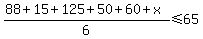 +%2888+%2B+15+%2B+125+%2B+50+%2B+60+%2B+x%29%2F6+%3C=+65+