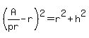 +%28A%2Fpr-r%29%5E2=+r%5E2+%2Bh%5E2++