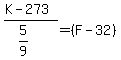 +%28K-273%29%2F%285%2F9%29+=%28F+-+32%29