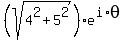 +%28sqrt%284%5E2%2B5%5E2%29%29e%5E%28i%2Atheta%29+