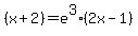+%28x%2B2%29+=+e%5E3%282x-1%29+