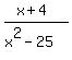 +%28x%2B4%29%2F%28x%5E2-25%29+