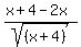 +%28x%2B4+-2x%29%2Fsqrt%28%28x%2B4%29%29%29%2F%28x%2B4%29+
