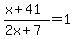 +%28x%2B41%29%2F%282x%2B7%29=1+