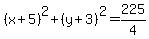 +%28x%2B5%29%5E2%2B%28y%2B3%29%5E2+=+225%2F4