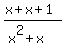 +%28x+%2B+x+%2B+1%29%2F%28x%5E2+%2B+x%29+