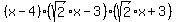+%28x+-+4%29%28sqrt%282%29x+-+3%29%28sqrt%282%29x+%2B+3%29+