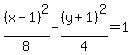 +%28x-1%29%5E2%2F8-%28y%2B1%29%5E2%2F4=1