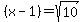 +%28x-1%29+=+sqrt%2810%29+