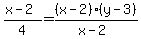 +%28x-2%29%2F4=%28x-2%29%28y-3%29%2F%28x-2%29