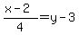 +%28x-2%29%2F4=y-3