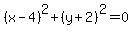+%28x-4%29%5E2%2B%28y%2B2%29%5E2=0+