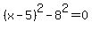 +%28x-5%29%5E2-8%5E2=0
