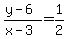 +%28y+-+6%29+%2F+%28x+-+3%29+=+1%2F2