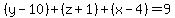 +%28y-10%29%2B%28z%2B1%29%2B%28x-4%29++=+9+