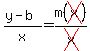 +%28y-b%29%2Fx+=+m%28cross%28x%29%29%2Fcross%28x%29+