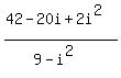 ++%2842-20i%2B2i%5E2%29++%2F++%289-i%5E2%29++