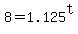 ++++8+=+1.125%5Et+