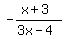 +++-%28x%2B3%29%2F%283x-4%29+++