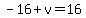 ++-16+%2B+v++=+16+