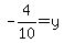 ++-4%2F10=+y