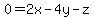 ++0=+2x+-4y+-z++