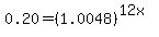 ++0.20+=+%281.0048%29%5E%2812x%29+