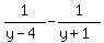 ++1%2F%28y-4%29++++-+++1%2F%28y%2B1%29