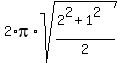 ++2%2Api%2Asqrt%28%282%5E2+%2B+1%5E2%29%2F2%29+