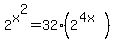 ++2%5Ex%5E2=32%282%5E%284x%29%29++