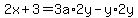 ++2x%2B3++=+3a%2A+2y+-+y+%2A2+y++