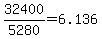 ++32400+%2F+5280+=+6.136+