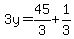 ++3y+=+45%2F3%2B1%2F3