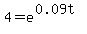 ++4+=+e%5E%280.09t%29+