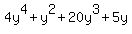 ++4y%5E4%2By%5E2%2B20y%5E3%2B5y++