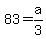 ++83+=+a%2F3+