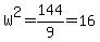 ++W%5E2+=+144%2F9+=+16+