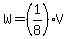 ++W+=+%281%2F8%29V+