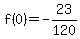 ++f%280%29=-23%2F120++