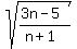 ++sqrt+%28+%283n-5%29%2F%28n%2B1%29+%29