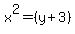 ++x%5E2+=+%28y%2B3%29
