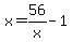++x+=+56%2Fx+-+1