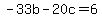 +-+33b+++-+20c+=+6