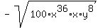 +-+sqrt+%28+100%2Ax%5E36%2Ax%2A+y%5E8+%29+