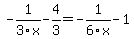 +-1%2F3x+-+4%2F3+=+-1%2F6x+-1+